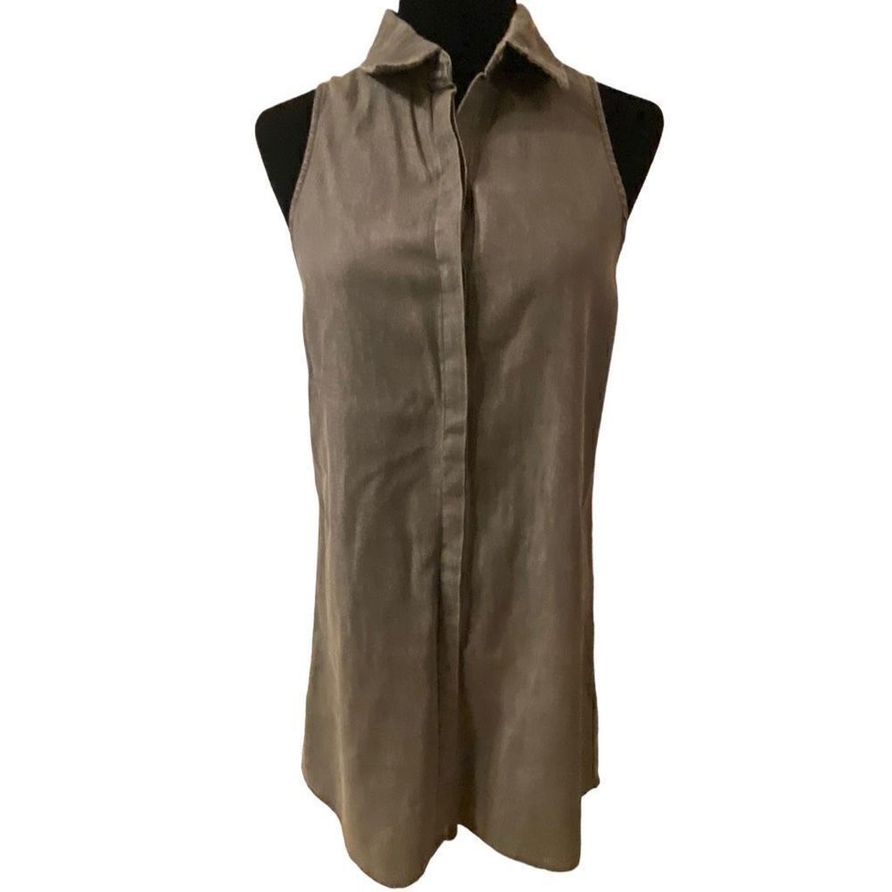 Forever 21 Sleeveless Collared Dark Gray Sheath Dress Size Small‎